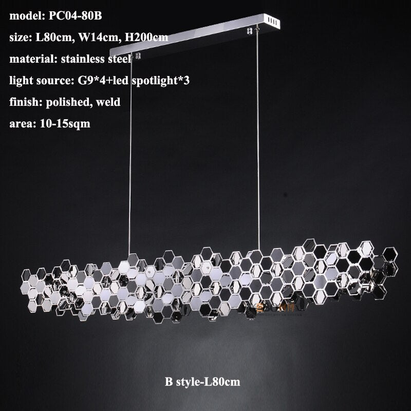 ChandeliersDecor.com-Kitchen Island-Honeycomb Chandelier - Elegant Lighting Fixture
