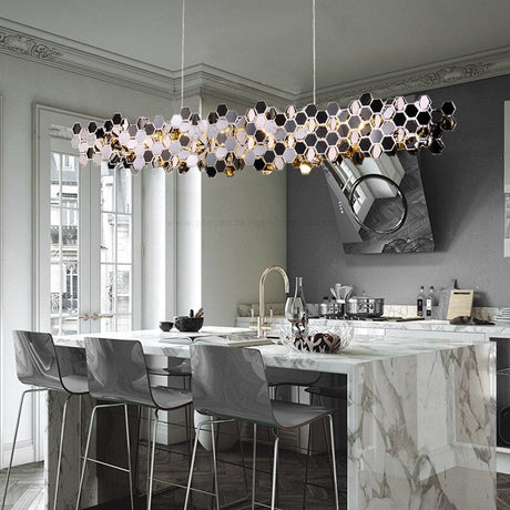 ChandeliersDecor.com-Kitchen Island-Honeycomb Chandelier - Elegant Lighting Fixture
