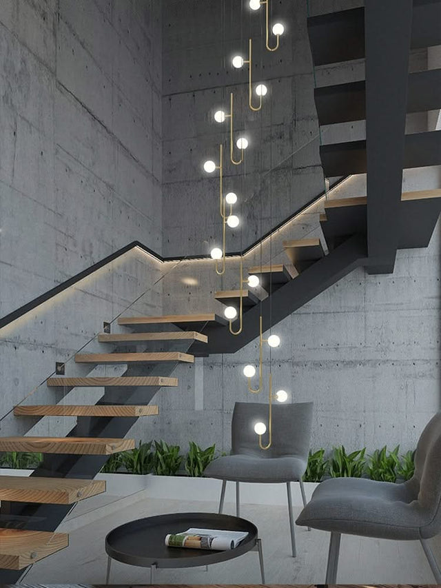 Hooked Staircase Chandelier: Elegant Lighting Fixture-ChandeliersDecor.com