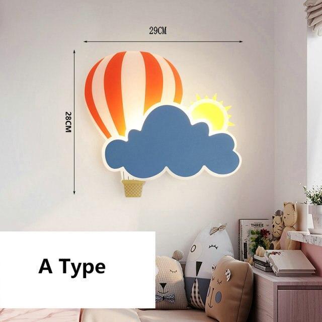 ChandeliersDecor.com-Kids Room Nursery Lighting-Hot Air Balloon Cloud Wall Light | Kids Room Hot Air Balloon Cloud Wall Light