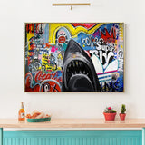 ChandeliersDecor.com-Wall Posters-Hungry Shark Canvas Wall Art
