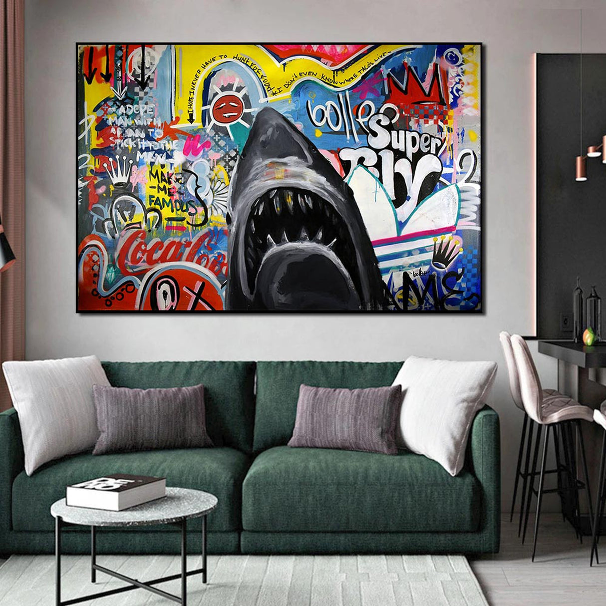 ChandeliersDecor.com-Wall Posters-Hungry Shark Canvas Wall Art