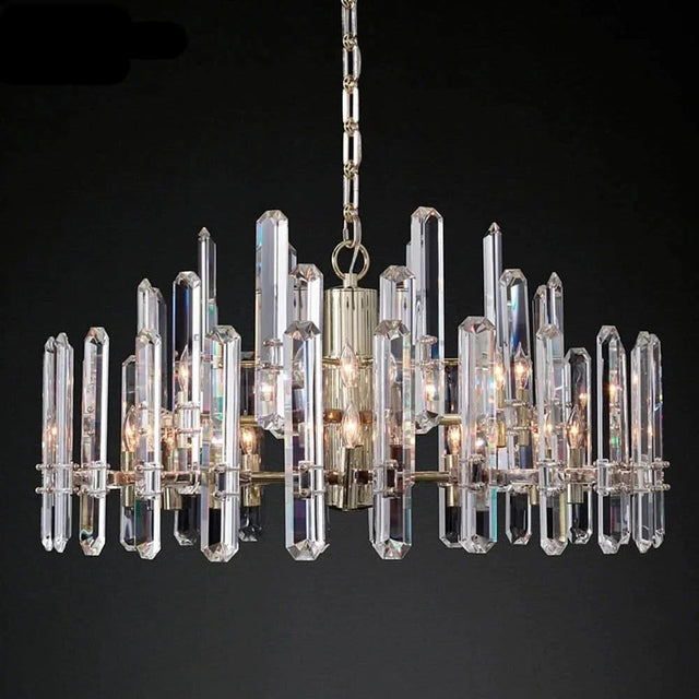 Illuminate Your Space with the K9 Crystal Brass Metal Chrome Black Chandelier-ChandeliersDecor.com