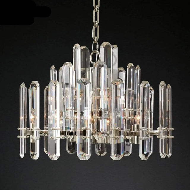 Illuminate Your Space with the K9 Crystal Brass Metal Chrome Black Chandelier-ChandeliersDecor.com