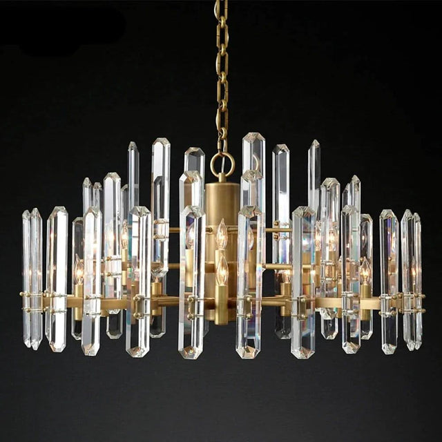 Illuminate Your Space with the K9 Crystal Brass Metal Chrome Black Chandelier-ChandeliersDecor.com