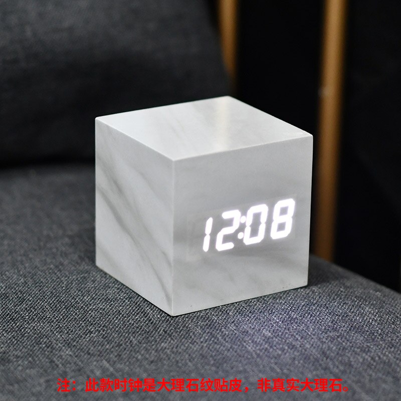 ChandeliersDecor.com-Wall Clocks-Imitation Pattern Electronic - Marble Alarm Clock