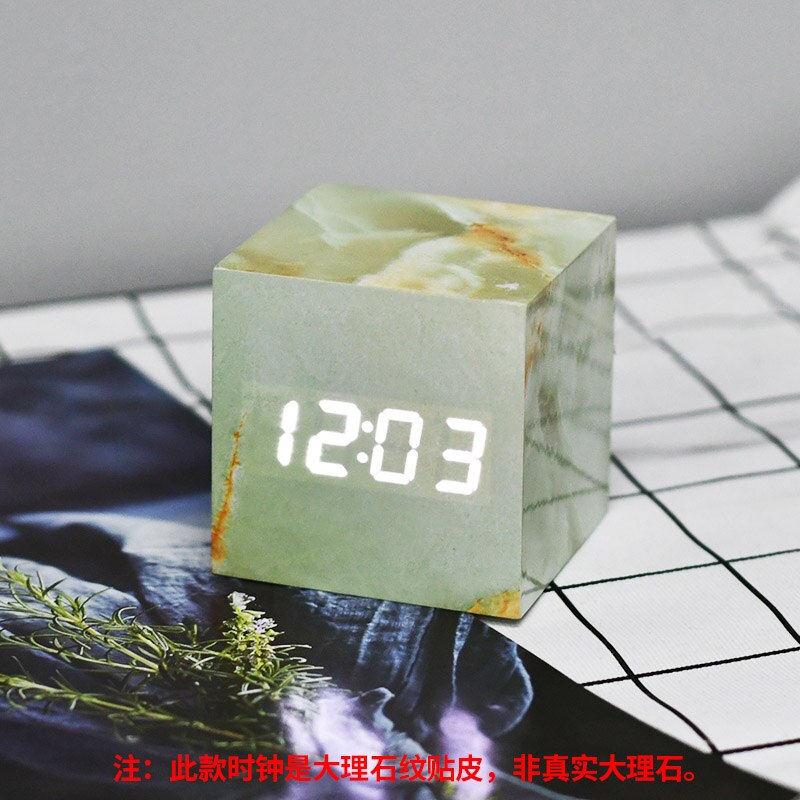 ChandeliersDecor.com-Wall Clocks-Imitation Pattern Electronic - Marble Alarm Clock