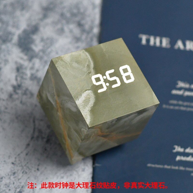ChandeliersDecor.com-Wall Clocks-Imitation Pattern Electronic - Marble Alarm Clock