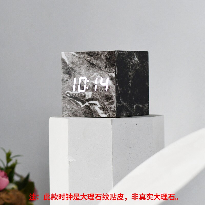 ChandeliersDecor.com-Wall Clocks-Imitation Pattern Electronic - Marble Alarm Clock