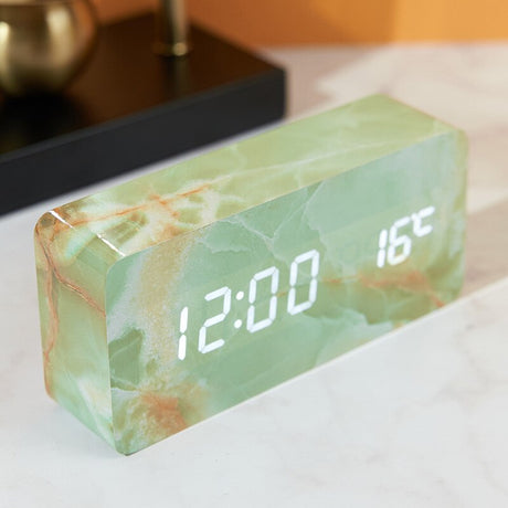 ChandeliersDecor.com-Wall Clocks-Imitation Pattern Electronic - Marble Alarm Clock