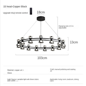 ChandeliersDecor.com-Chandeliers-Italian Copper - Glass Ribbon Chandelier