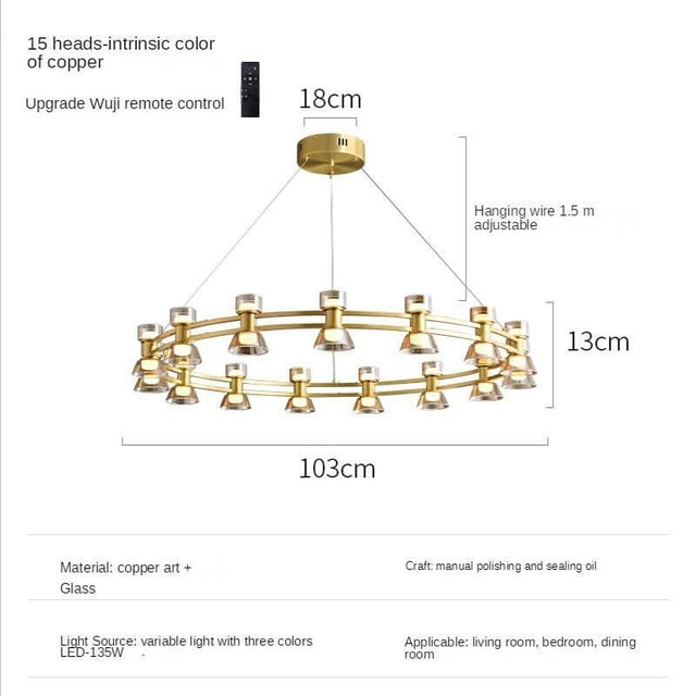 ChandeliersDecor.com-Chandeliers-Italian Copper - Glass Ribbon Chandelier