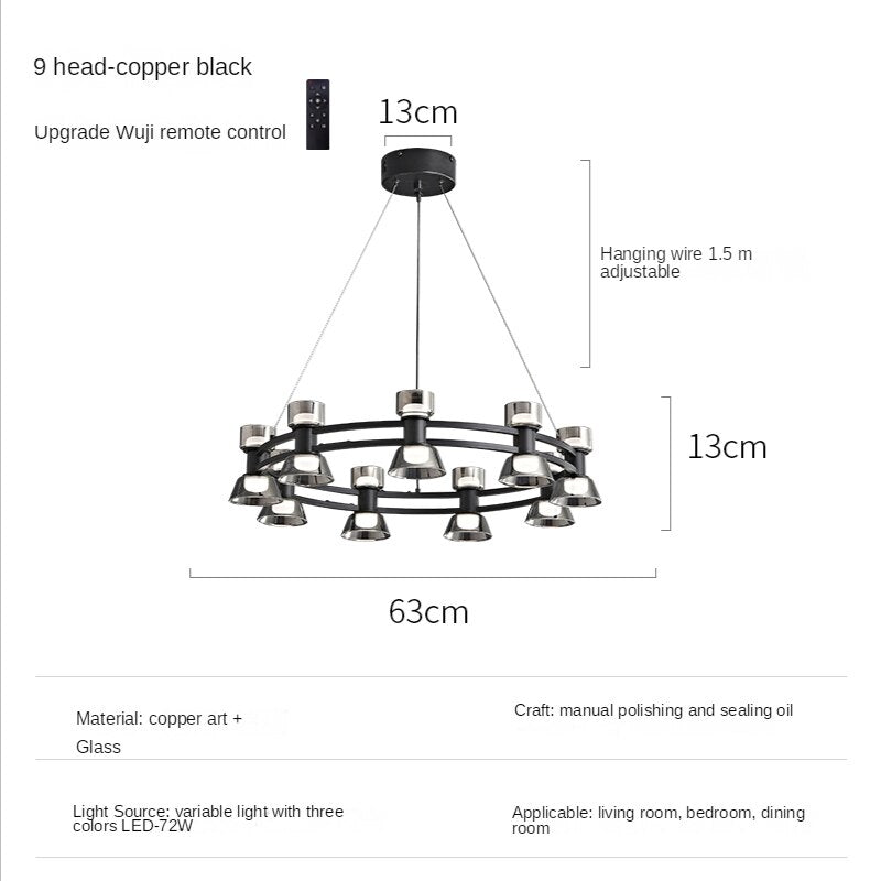 ChandeliersDecor.com-Chandeliers-Italian Copper - Glass Ribbon Chandelier