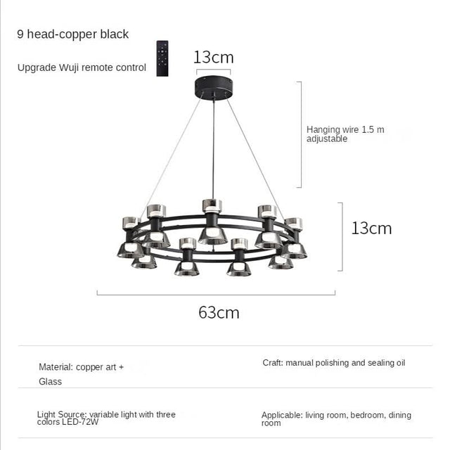 ChandeliersDecor.com-Chandeliers-Italian Copper - Glass Ribbon Chandelier