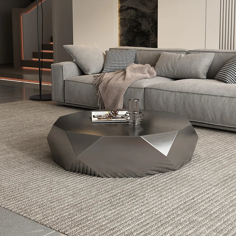 ChandeliersDecor.com-Coffee Tables-Italian Designer Auxiliar Metal Coffee Table