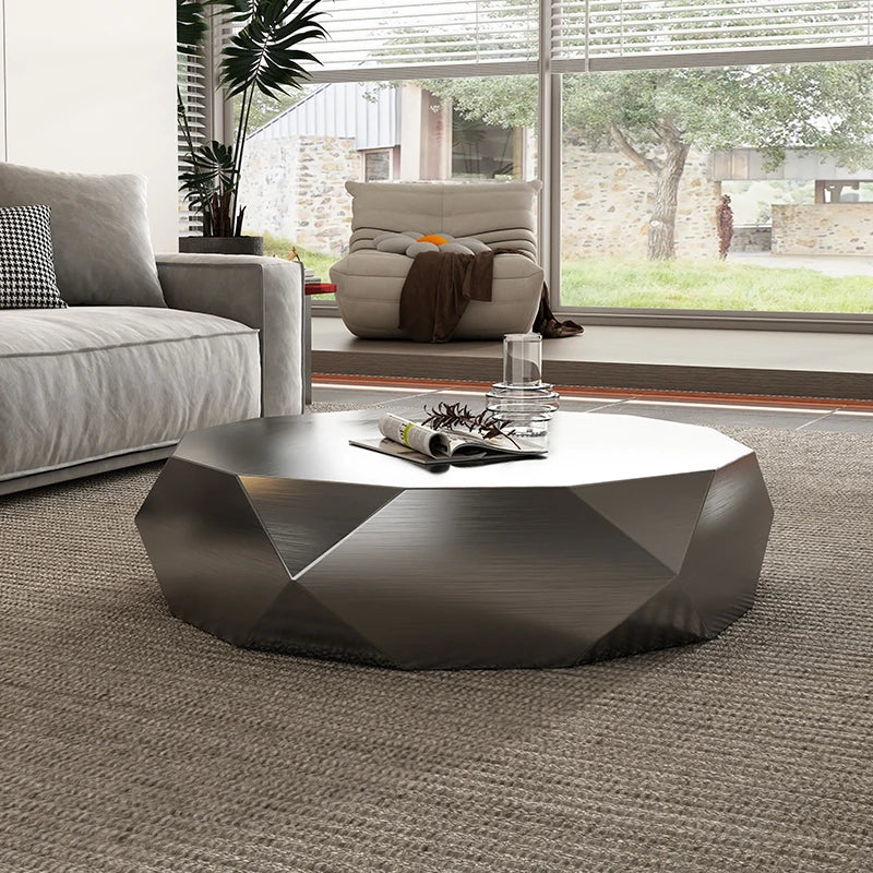 ChandeliersDecor.com-Coffee Tables-Italian Designer Auxiliar Metal Coffee Table