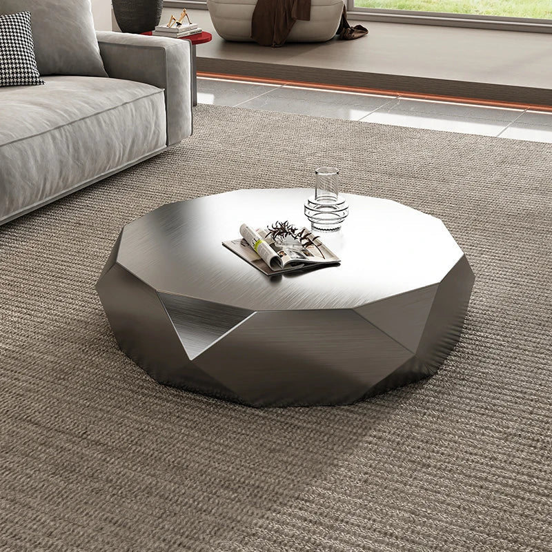 ChandeliersDecor.com-Coffee Tables-Italian Designer Auxiliar Metal Coffee Table
