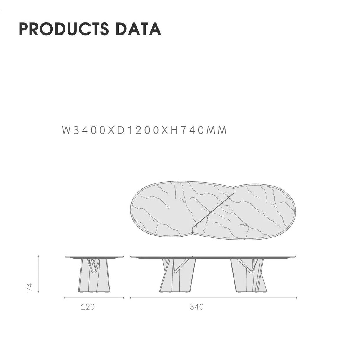 ChandeliersDecor.com-Dining Tables-Italian Designer Marble Skeleton Dining Table