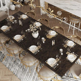 ChandeliersDecor.com-Dining Tables-Italian Hourglass Solid Wood Brass Dining Table Set
