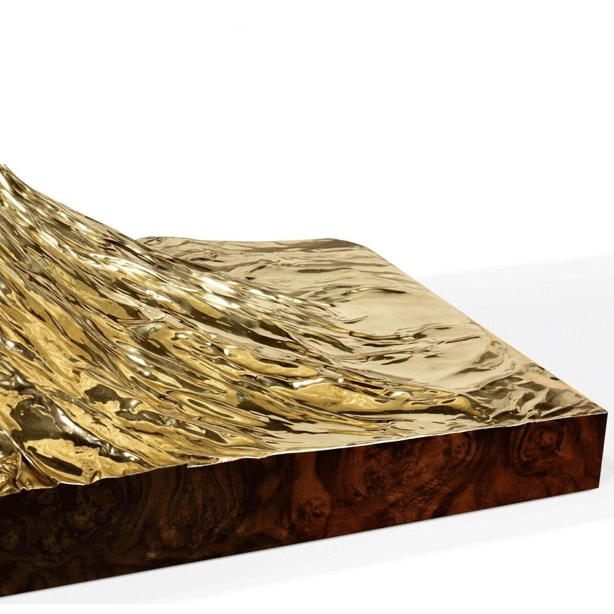 ChandeliersDecor.com-Dining Tables-Italian Hourglass Solid Wood Brass Dining Table Set