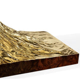 ChandeliersDecor.com-Dining Tables-Italian Hourglass Solid Wood Brass Dining Table Set