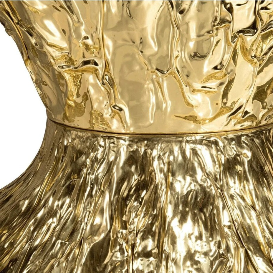 ChandeliersDecor.com-Dining Tables-Italian Hourglass Solid Wood Brass Dining Table Set