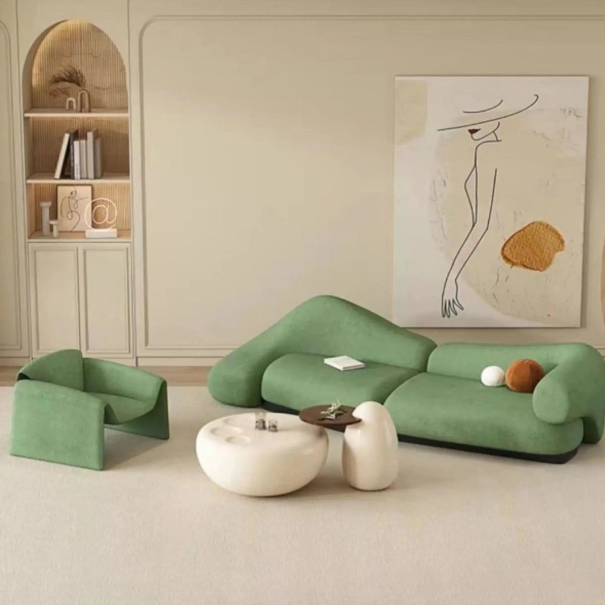 ChandeliersDecor.com-Sofa Set-Italian Minimalist Curved Sofa Set – Timeless Elegance