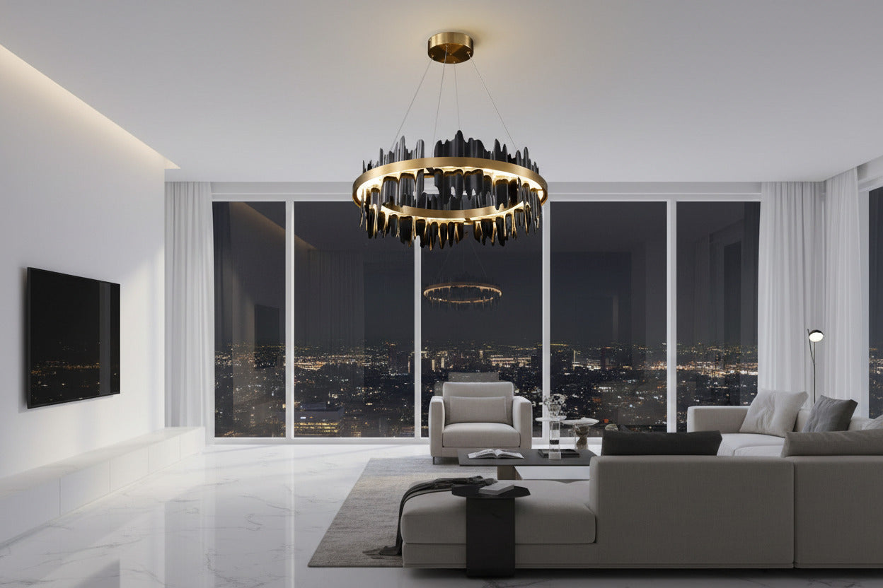 Italian Ring LED Chandelier With Remote Control-ChandeliersDecor.com