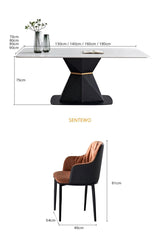 ChandeliersDecor.com-Dining Tables-Italian Rock Slab Faux Marble 'The Slate' Dining Table