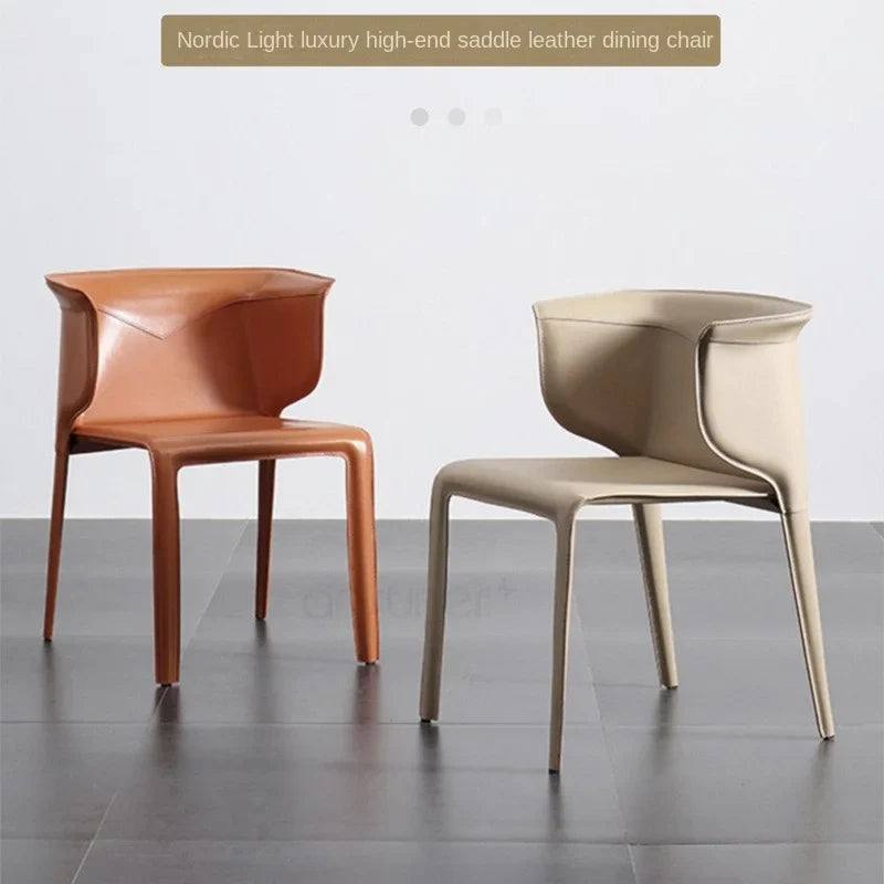 ChandeliersDecor.com-Dining Chairs-Italian Saddle Leather Luxury Dining Chair