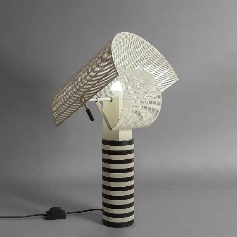 ChandeliersDecor.com-Table Lamp-Italian Shogun Table Lamp: Modern Stripe Grid Desk Light