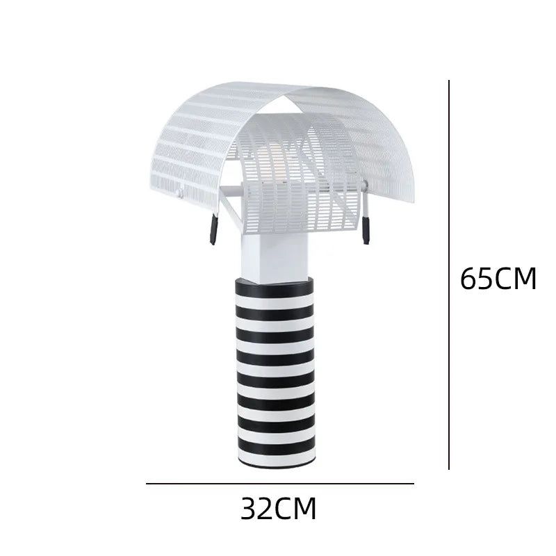 ChandeliersDecor.com-Table Lamp-Italian Shogun Table Lamp: Modern Stripe Grid Desk Light