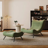 ChandeliersDecor.com-Sofa Chairs and Stools-Italian Style Velvet Wood Legs Sofa Chair
