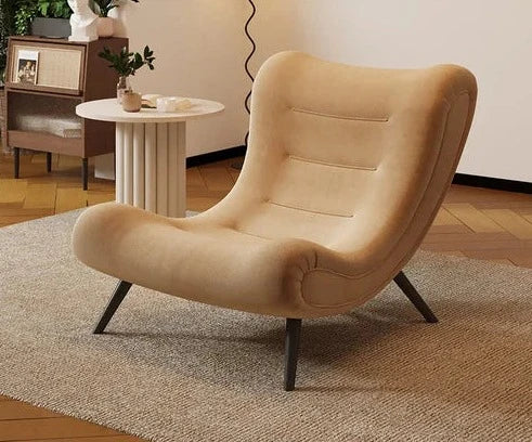 ChandeliersDecor.com-Sofa Chairs and Stools-Italian Style Velvet Wood Legs Sofa Chair