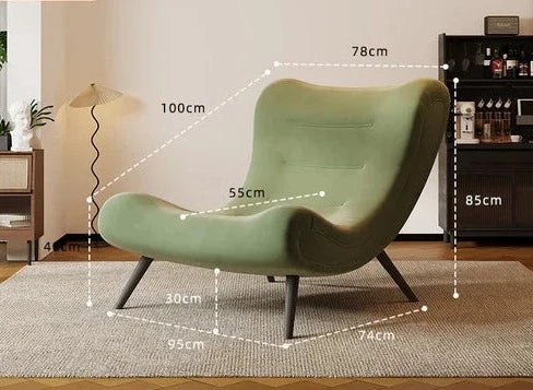 ChandeliersDecor.com-Sofa Chairs and Stools-Italian Style Velvet Wood Legs Sofa Chair