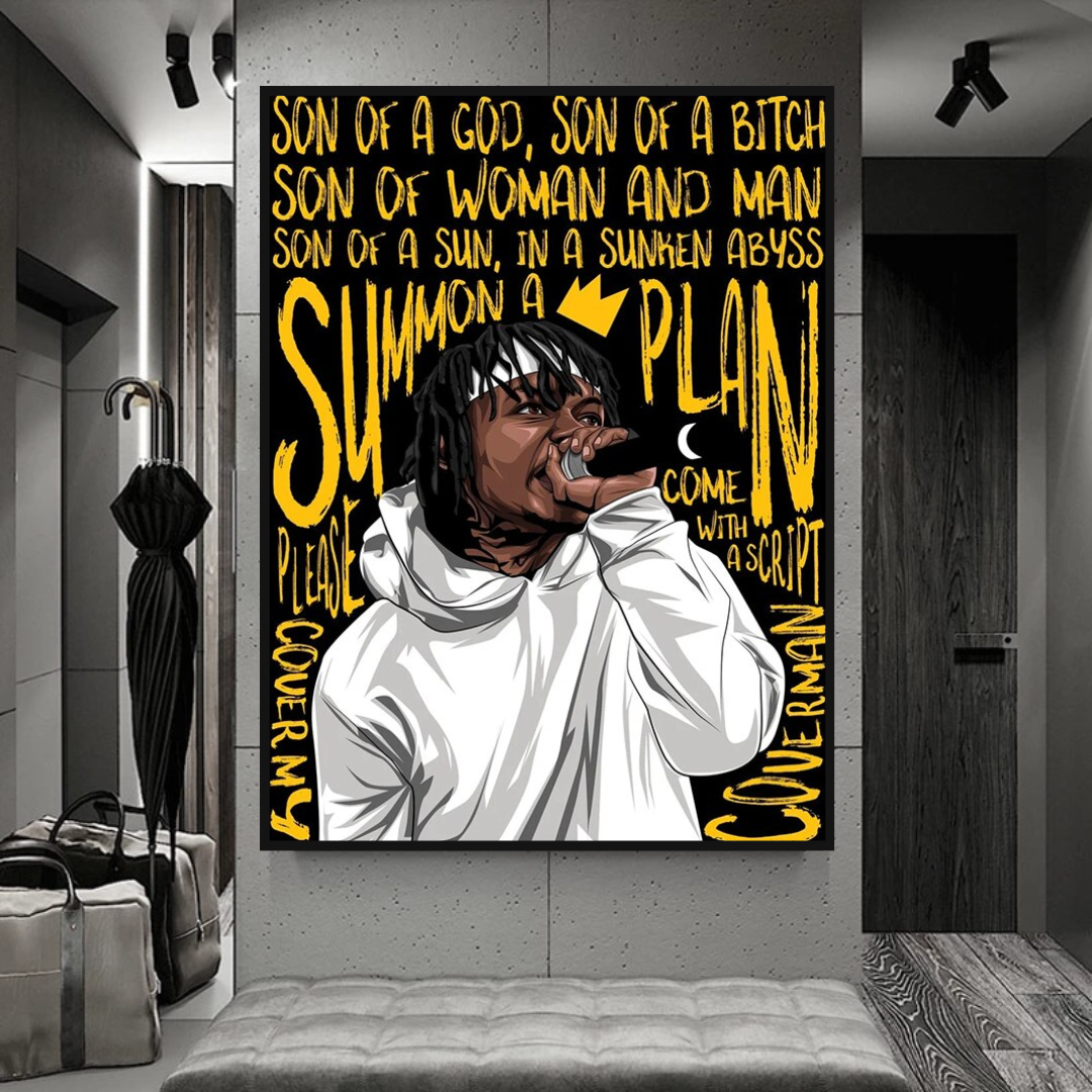 ChandeliersDecor.com-Musicians Wall Art-Jid Rapper Canvas Wall Art: Vibrant Hip-Hop Decor