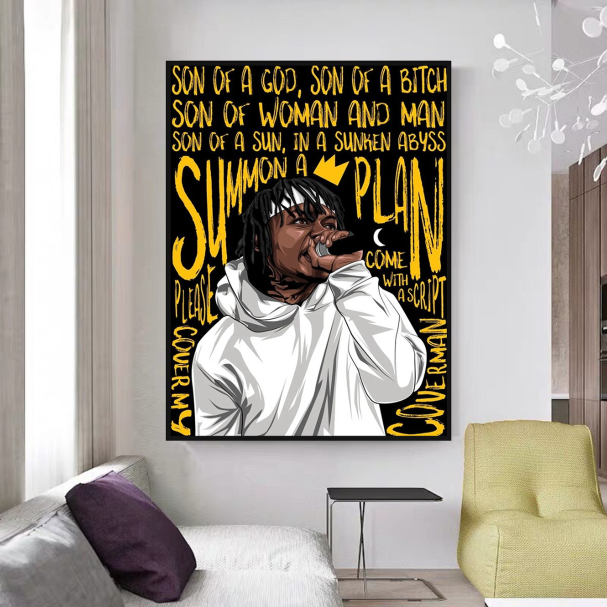 ChandeliersDecor.com-Musicians Wall Art-Jid Rapper Canvas Wall Art: Vibrant Hip-Hop Decor