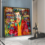 ChandeliersDecor.com-Wall Posters-Joker Character Street Art Canvas Wall Art