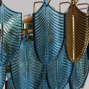 ChandeliersDecor.com-Chandeliers-K9 Crystal Leaf Chandelier: Exquisite Lighting Fixture