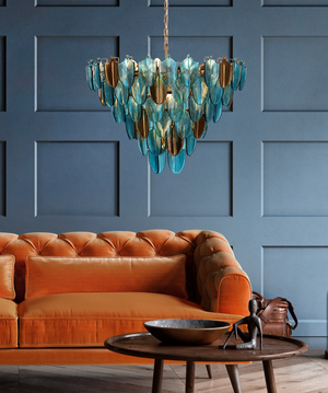 ChandeliersDecor.com-Chandeliers-K9 Crystal Leaf Chandelier: Exquisite Lighting Fixture