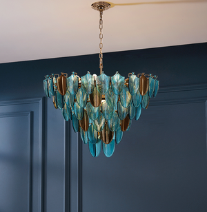 ChandeliersDecor.com-Chandeliers-K9 Crystal Leaf Chandelier: Exquisite Lighting Fixture