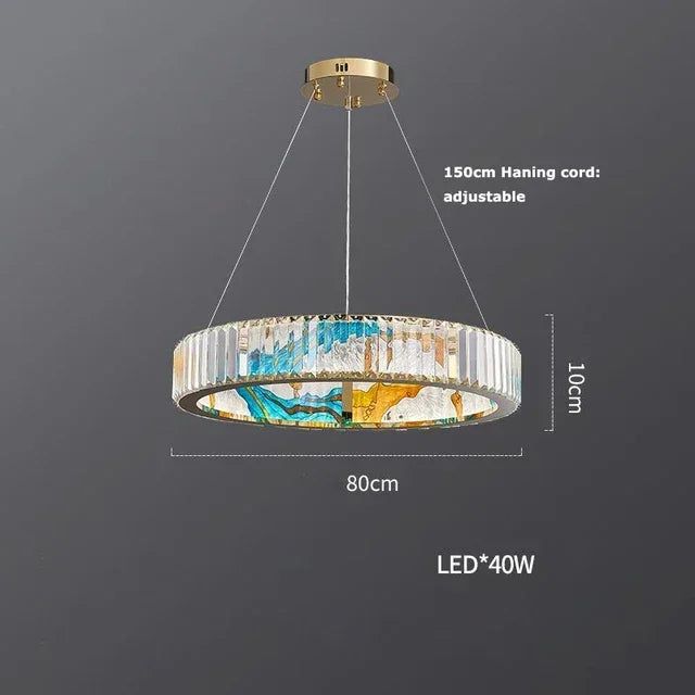 ChandeliersDecor.com-Ceiling Chandelier-K9 Crystal Luxury LED Chandelier - Multi-Color Crystal Elegance