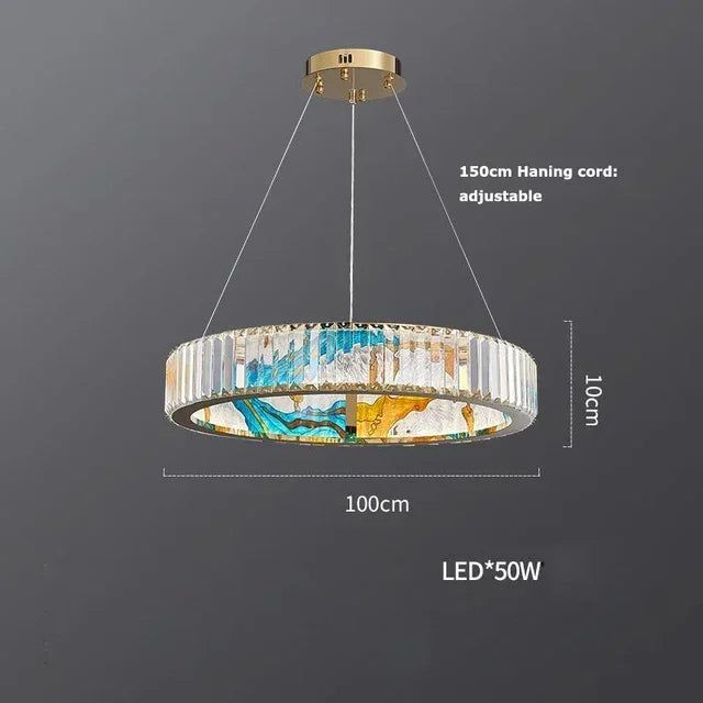 ChandeliersDecor.com-Ceiling Chandelier-K9 Crystal Luxury LED Chandelier - Multi-Color Crystal Elegance