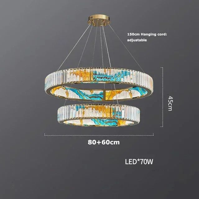 ChandeliersDecor.com-Ceiling Chandelier-K9 Crystal Luxury LED Chandelier - Multi-Color Crystal Elegance