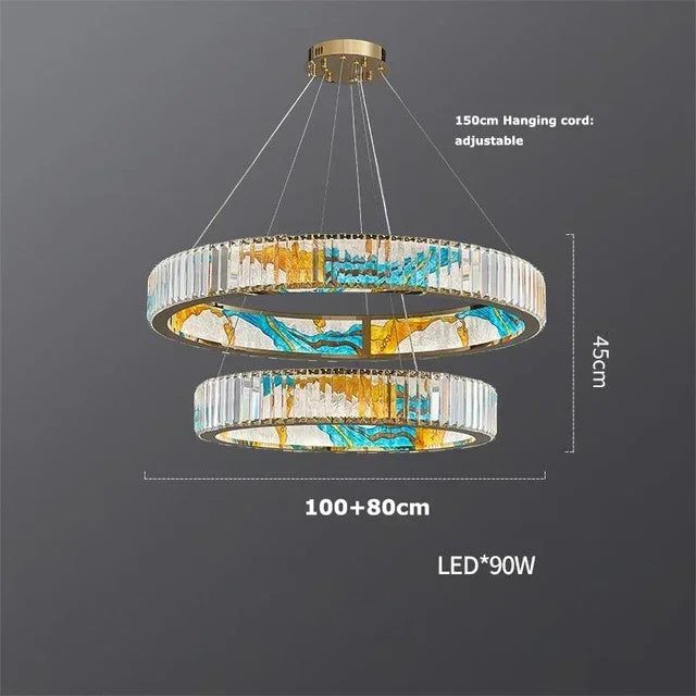 ChandeliersDecor.com-Ceiling Chandelier-K9 Crystal Luxury LED Chandelier - Multi-Color Crystal Elegance
