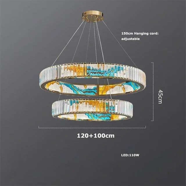 ChandeliersDecor.com-Ceiling Chandelier-K9 Crystal Luxury LED Chandelier - Multi-Color Crystal Elegance