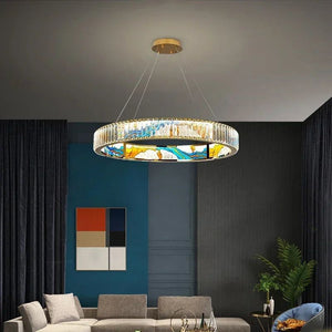 ChandeliersDecor.com-Ceiling Chandelier-K9 Crystal Luxury LED Chandelier - Multi-Color Crystal Elegance