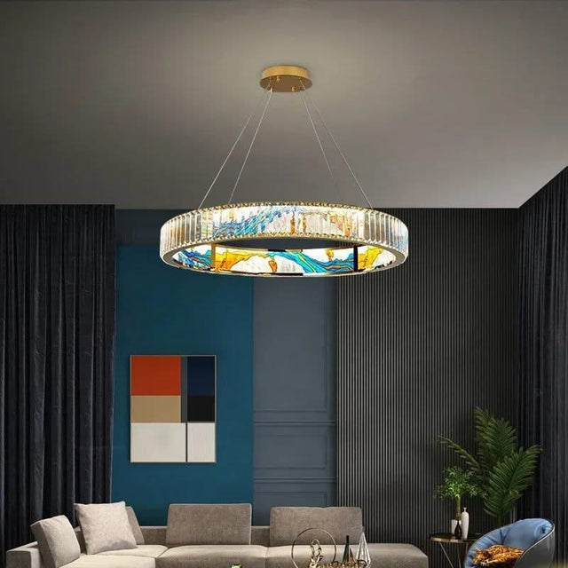 K9 Crystal Luxury LED Chandelier - Multi-Color Crystal Elegance-ChandeliersDecor.com