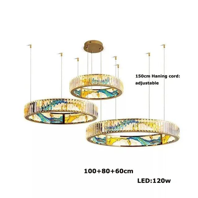 ChandeliersDecor.com-Ceiling Chandelier-K9 Crystal Luxury LED Chandelier - Multi-Color Crystal Elegance