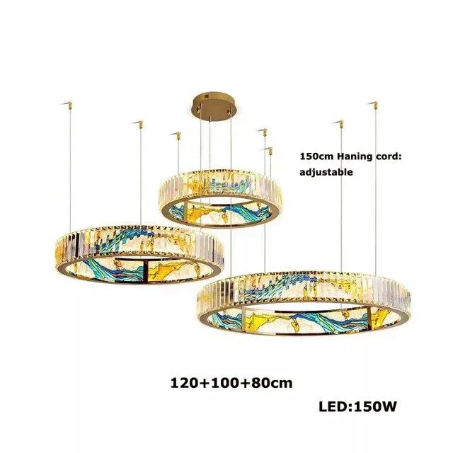 ChandeliersDecor.com-Ceiling Chandelier-K9 Crystal Luxury LED Chandelier - Multi-Color Crystal Elegance